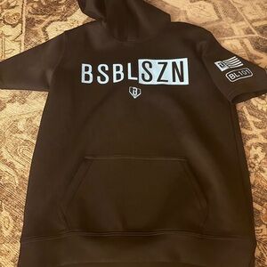 BSBL SZN Black Short Sleeve Hoodie for Boys